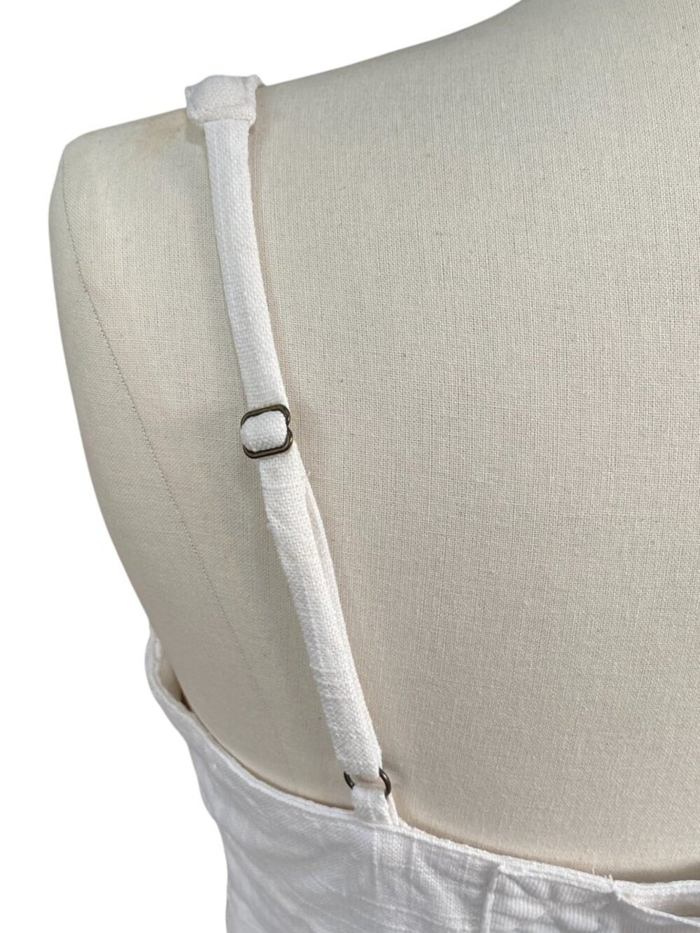 Caren Forbes Corset Bustier Crop Top White Bow Boned Coquette Milkmaid Resort-M - Picture 9 of 12